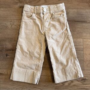 ZARA Marine Fit Wide Leg Pants Velour Velvet Material Beige Color 12/18 Months